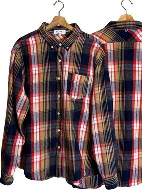 Alex Mill Regular Fit Plaid Flannel Button Down Shirt Men's XL Outdoor Dad NWOT